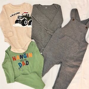 Multiples Kids One Pieces Set - Cream, Gray, Green